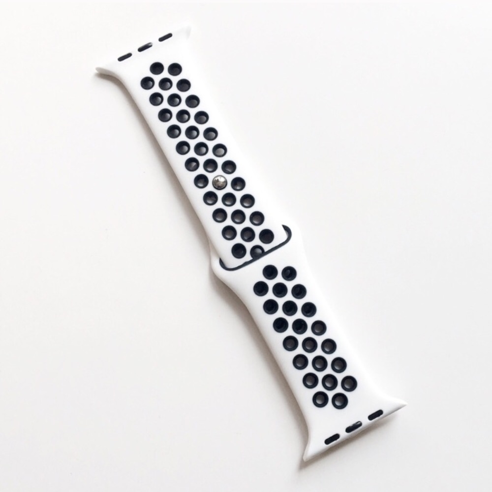 NEW White/Black Sport BAND For Apple Watch 42mm - Picture 3 of 7